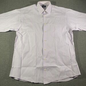 VTG Gitman Bros. for Belk Mens Dress Shirt Striped Purple White Button Up 16 33